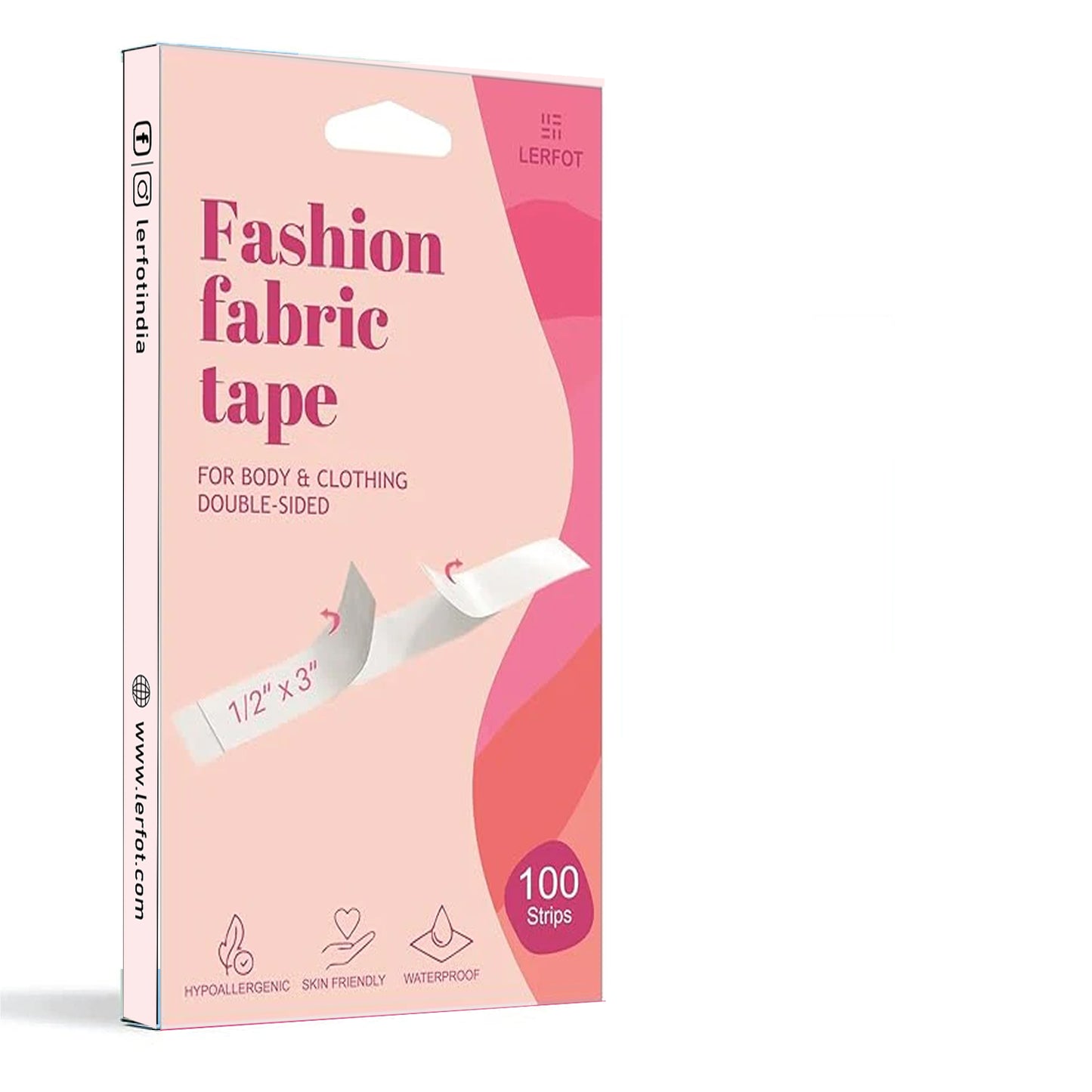 LERFOT (100 Pack) Double Sided Tape for Fashion, Clothing and Body