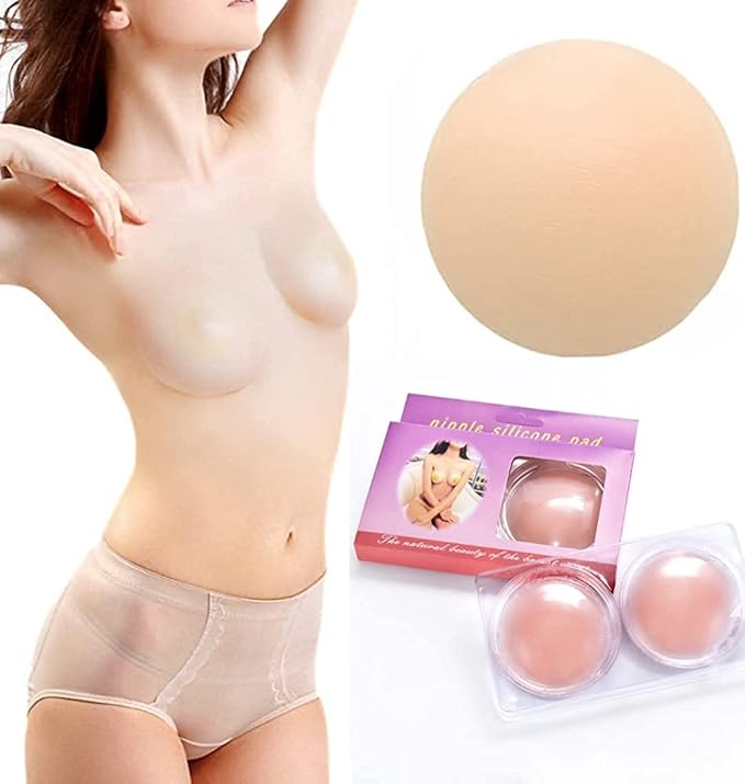 Women's Reusable Nipple Cover, Silicone Adhesive Nipple Covers ,Silicone Peel and Stick Bra Petals