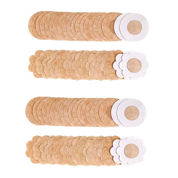 40 Pcs Nipple Covers Disposable Nipple Breast Covers for Women Breast Pasties Nipple Cover Sticker Flower and Round Pasties